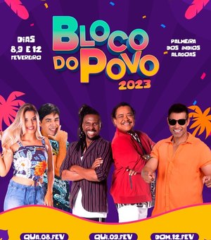 Bloco do Povo contará com três dias de atrações nas prévias de Carnaval