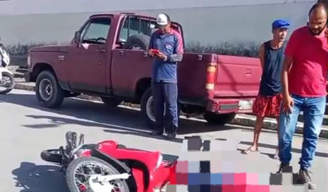 Acidente deixa motoclista ferido no Centro do município São Luís do Quitunde