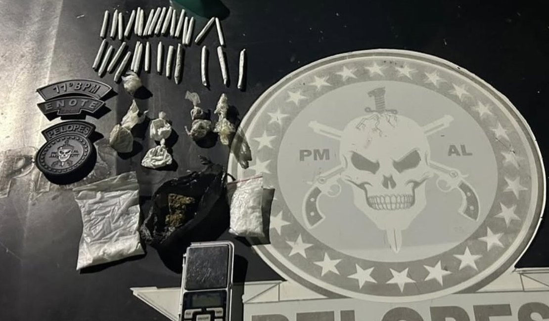Polícia apreende drogas e prende suspeito de tráfico em Penedo