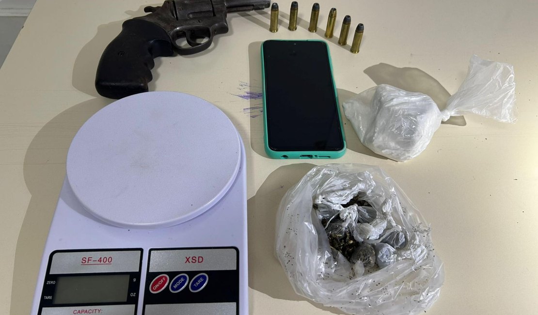 Rotam prende suspeito de tráfico e apreende arma de fogo no Clima Bom