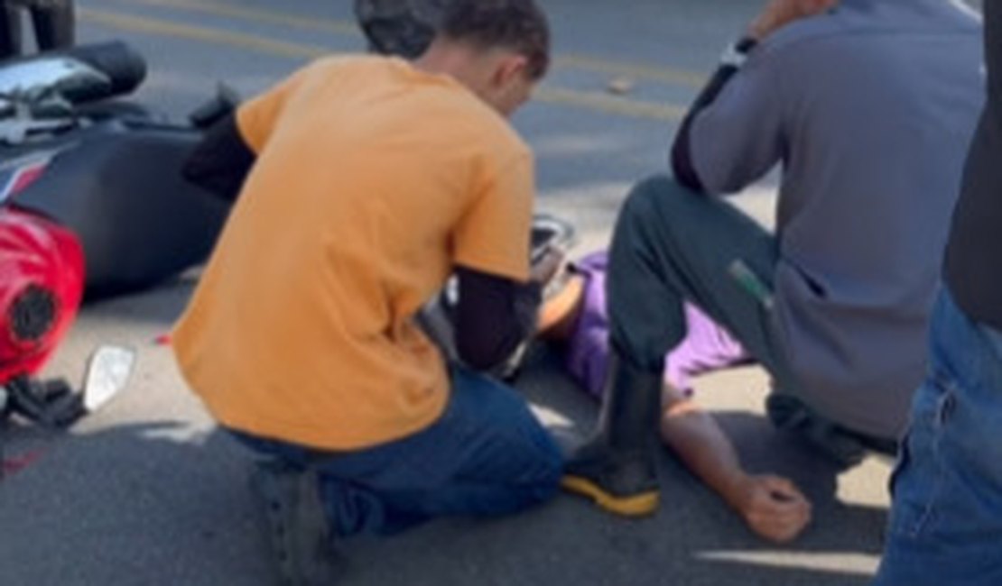 Motociclista fica ferido após colisão com carro na Santa Amélia