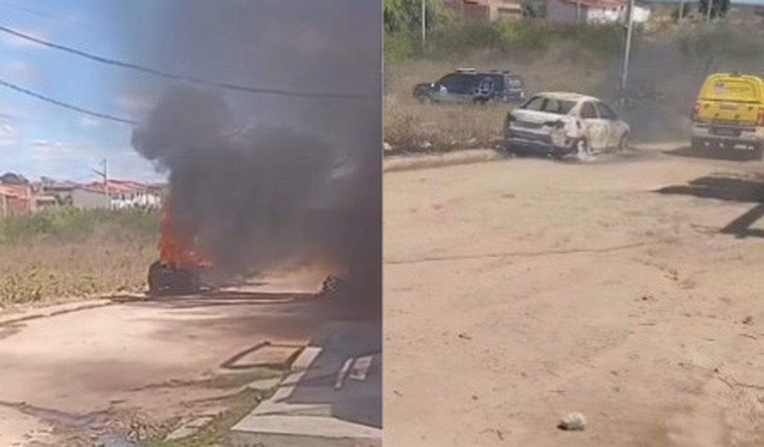 Homens armados invadem oficina, atiram contra carro e ateiam fogo em Delmiro