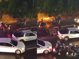 Colisão entre carro e motocicleta deixa ferido na Av. Afrânio Lages, em Maceió