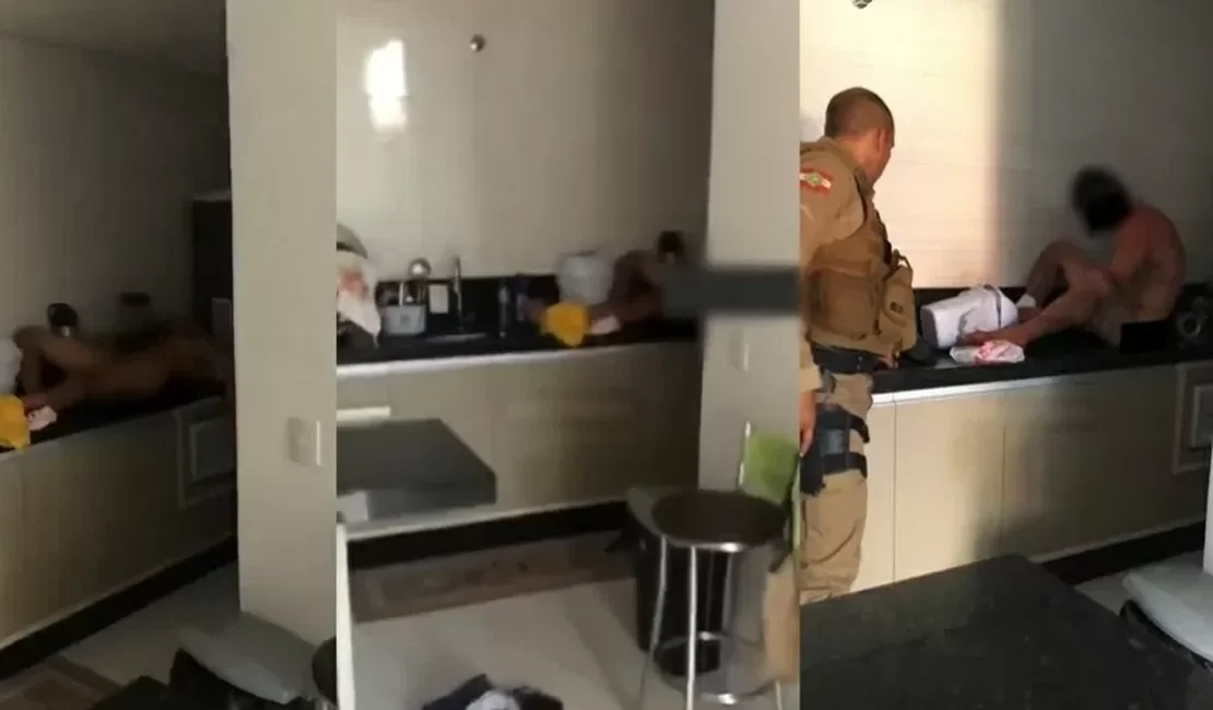 Família se assusta ao achar homem nu dormindo em pia de cozinha em SC
