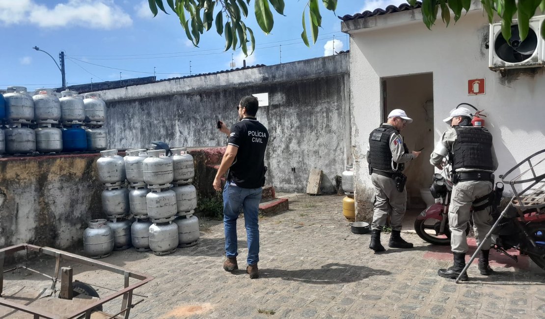 Operação do MP mira em comércios clandestinos de gás, em Maceió