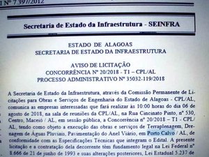 Edital de licitação da obra do anel viário é publicado no Diário Oficial do Estado