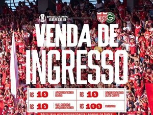 CRB antecipa venda de ingressos para jogo contra o Goiás, em Maceió﻿