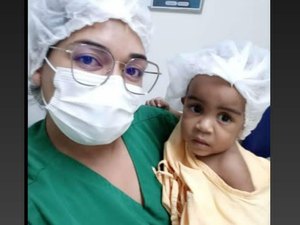Cirurgia do menino Lucas, que sofre com problemas respiratórios, é realizada em Maceió