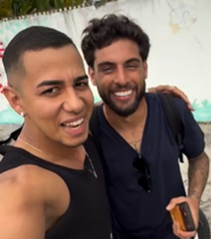 Influenciador alagoano conhece Yuri Alberto durante férias em Barra de São Miguel