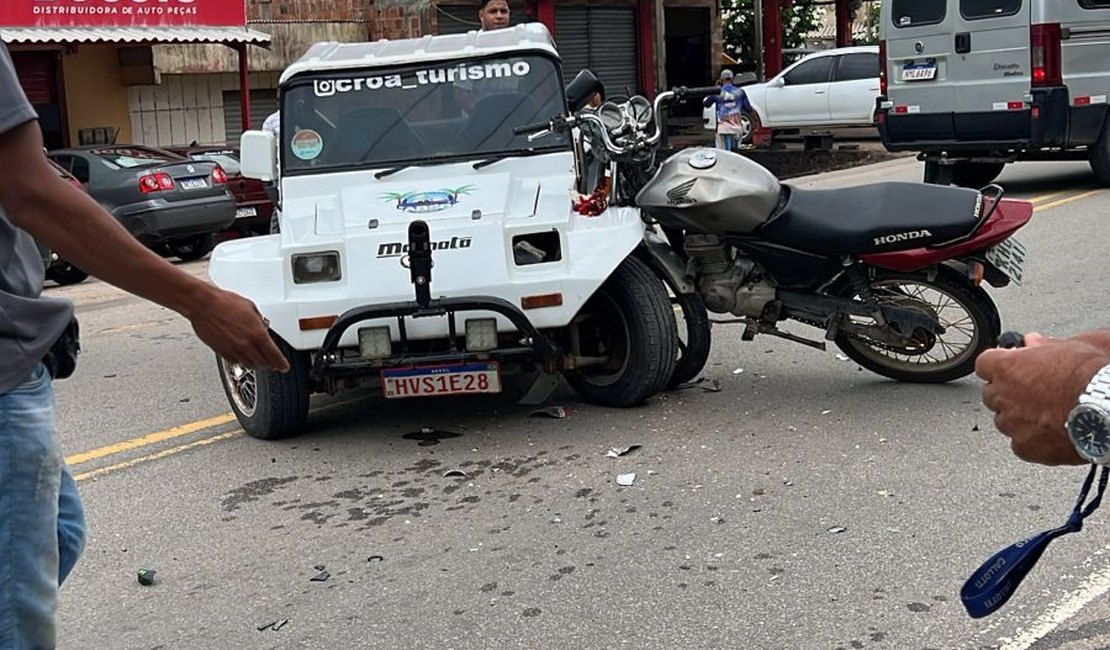 Colisão entre buggy e moto deixa feridos em Maragogi