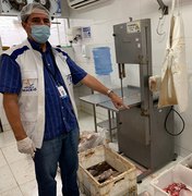 Vigilância sanitária apreende 1.400kg de carne fora da validade em Maceió