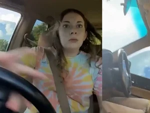 Mulher se empolga com música de Britney Spears e capota o carro