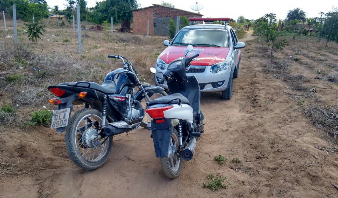 Polícia Militar recupera duas motos com queixa de roubo na zona rural de Arapiraca 