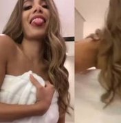 Anitta posta novamente vídeo banido por nudez no qual deixa a toalha cair