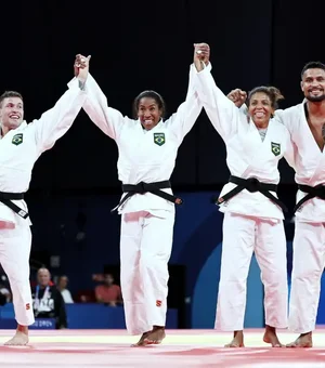 Brasil conquista bronze na disputa por equipes mistas no judô