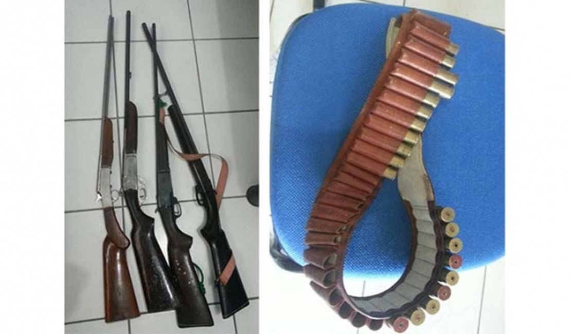 Homem é preso com quatro espingardas em Delmiro