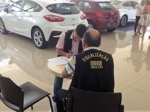 Concessionárias de veículos são fiscalizadas pelo Procon Arapiraca