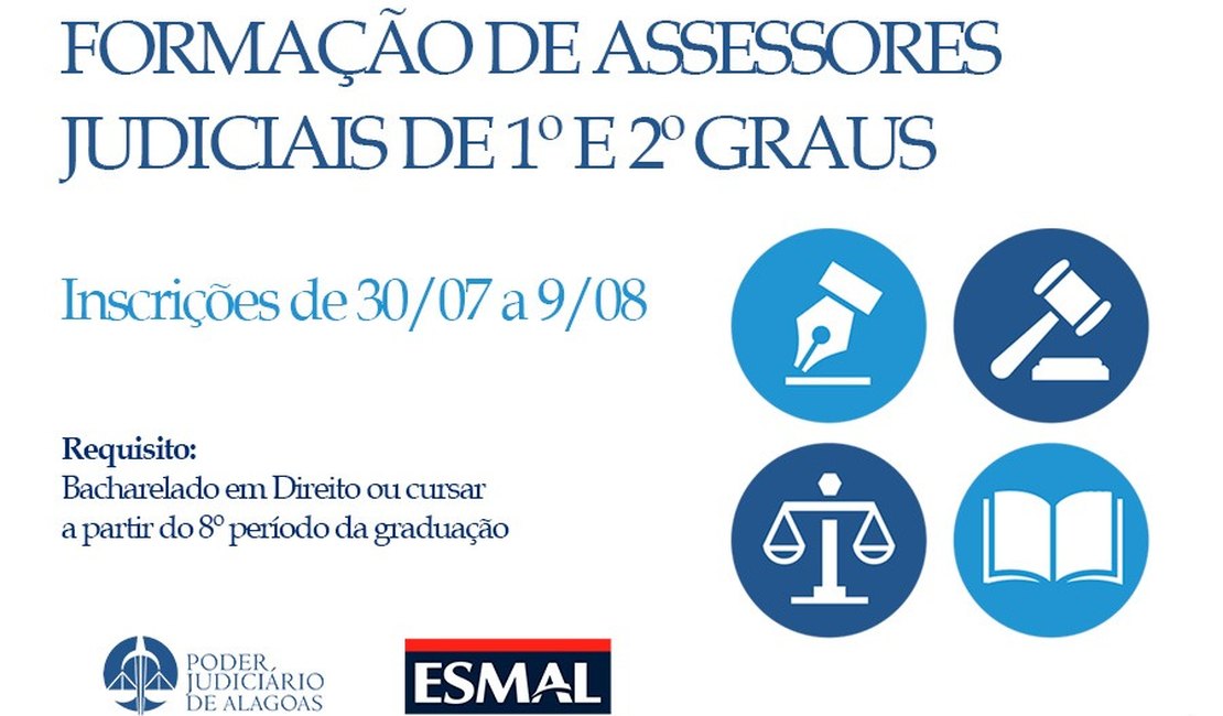 Esmal abre nova turma para formação de assessores judiciais