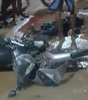 Motociclista perde controle e cai em poça d’água em São Miguel dos Milagres