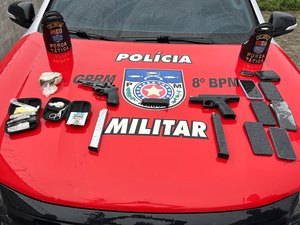 Ação da PM resulta em prisão de grupo armado envolvido em homicídios e tráfico de drogas em Pilar