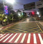 Avenida Álvaro Otacílio, em Maceió, recebe nova sinalização horizontal