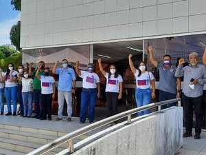 Paralisação: servidores do Serjal voltam protestar por reposição salarial