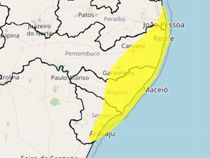 Metade do Estado em alerta amarelo de chuva