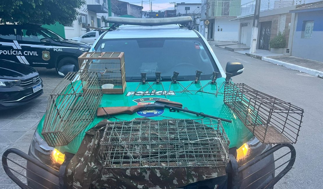 Polícia Militar apreende arma de fogo, animais silvestres e realiza soltura em Alagoas