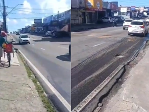 Óleo na pista preocupa motoristas na Avenida Rotary, em Maceió