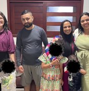 Casal adota três irmãos da Casa da Esperança em Palmeira dos Índios
