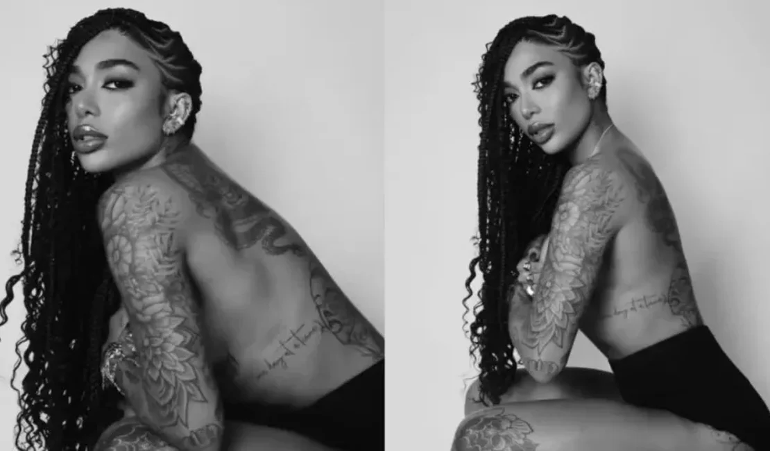 Irmã de Gabigol posa de topless e calcinha em ensaio sensual