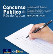 Concurso para a Prefeitura de Pão de Açúcar encerra na quinta-feira 