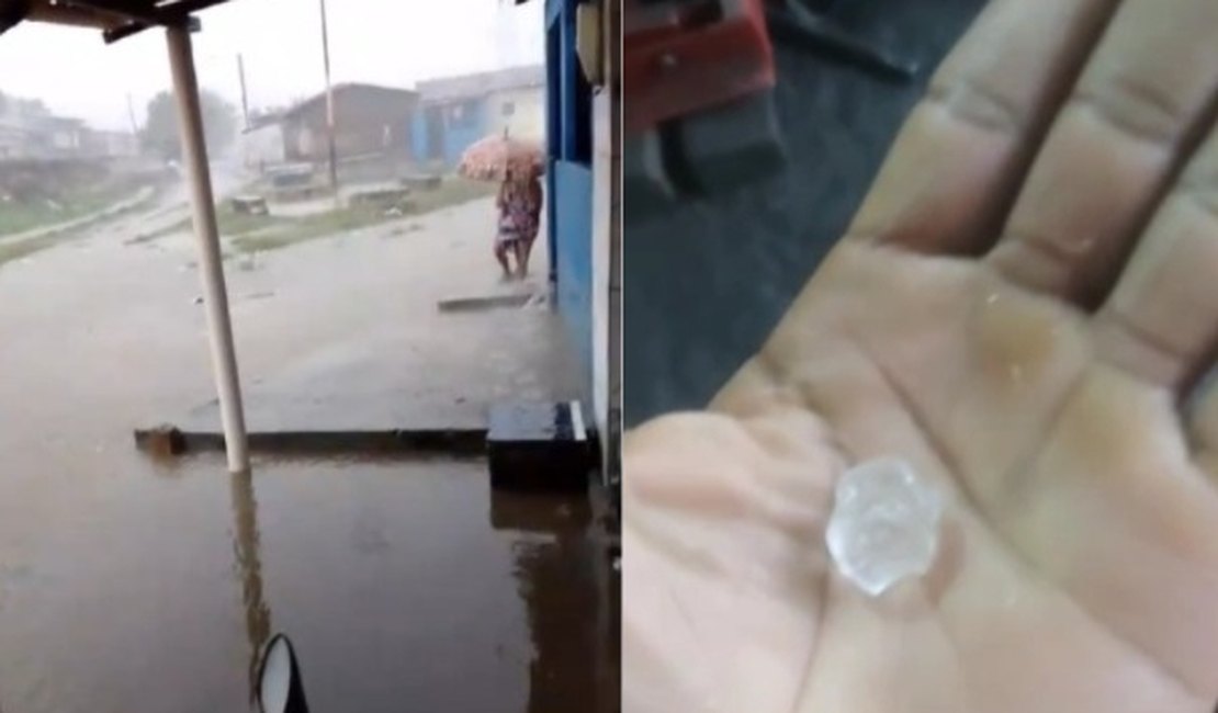 [Vídeo] Após fortes chuvas e granizo, Cajueiro tem desabrigados e desalojados