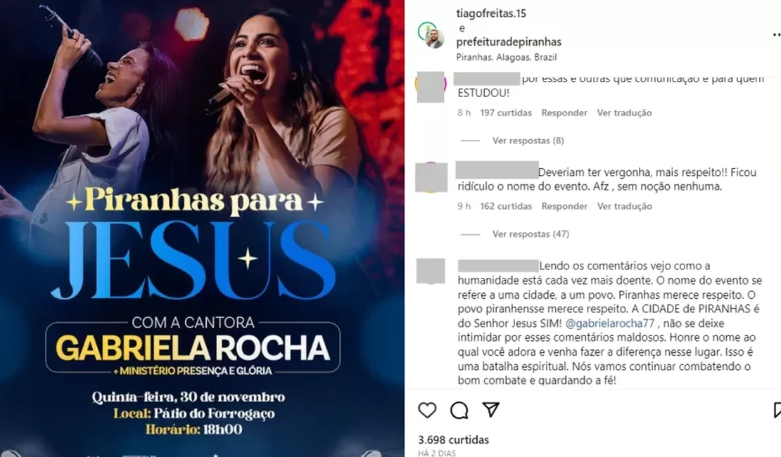 'Piranhas para Jesus': nome de evento evangélico gera polêmica em Alagoas