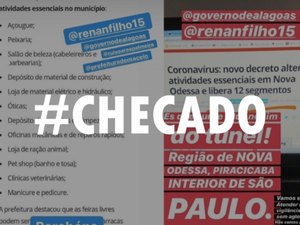 Notícias sobre medidas de reabertura de serviços do comércio não são de Alagoas 