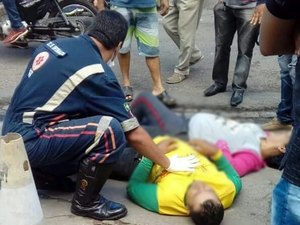 Casal fica ferido após queda de motocicleta em Arapiraca