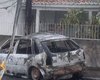 Carro e poste ficam destruídos após colisão em Olho D’Água das Flores