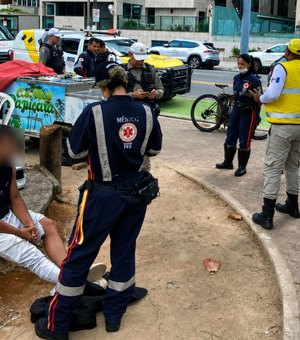 Motociclista é preso após atropelar ciclista na Pajuçara, em Maceió