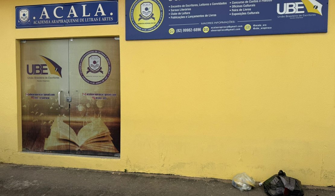 Academia Arapiraquense de Letras e Artes - ACALA é alvo de vandalismo e furto em Arapiraca