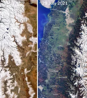 Megaseca nos Andes deixa picos de montanhas sem neve