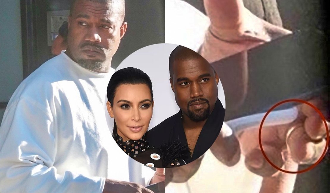 Kanye West é visto de aliança em meio a divórcio de Kim Kardashian