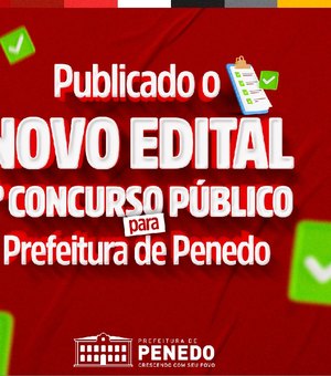 Concurso da Prefeitura de Penedo tem data de realização das provas confirmada
