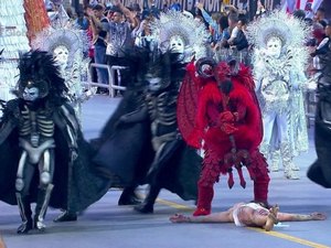 Globo mostra satanás vencendo Jesus em Desfile de Carnaval e sofre críticas: ‘Canal do diabo’