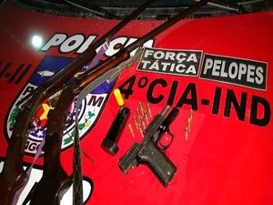 Polícia apreende três armas de fogo durante operação no interior