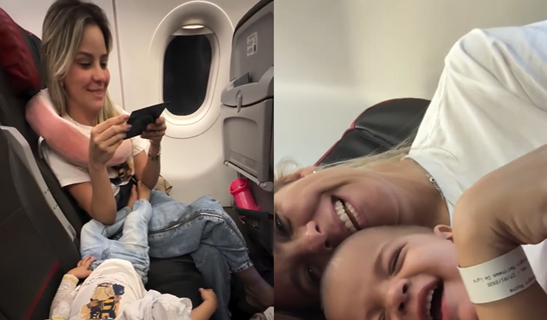 [Vídeo] Família de Maceió é surpreendida em voo após filha concluir última quimioterapia