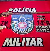 Polícia apreende espingarda e drogas de suspeito em Joaquim Gomes