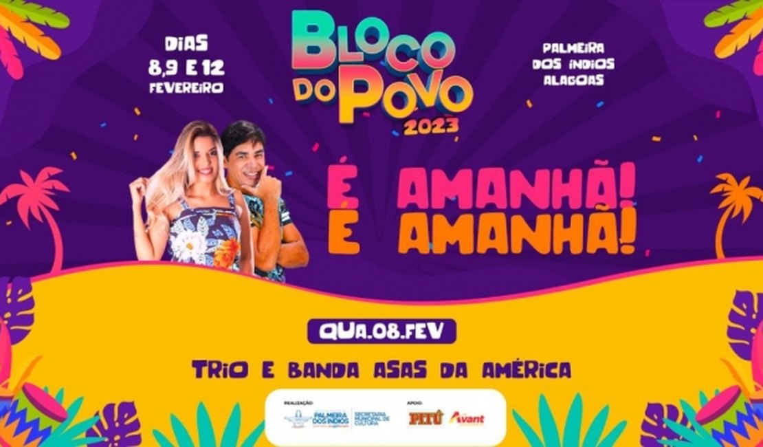 Bloco do Povo animará prévias carnavalescas com Trio e Banda Asas da América nesta quarta (8)