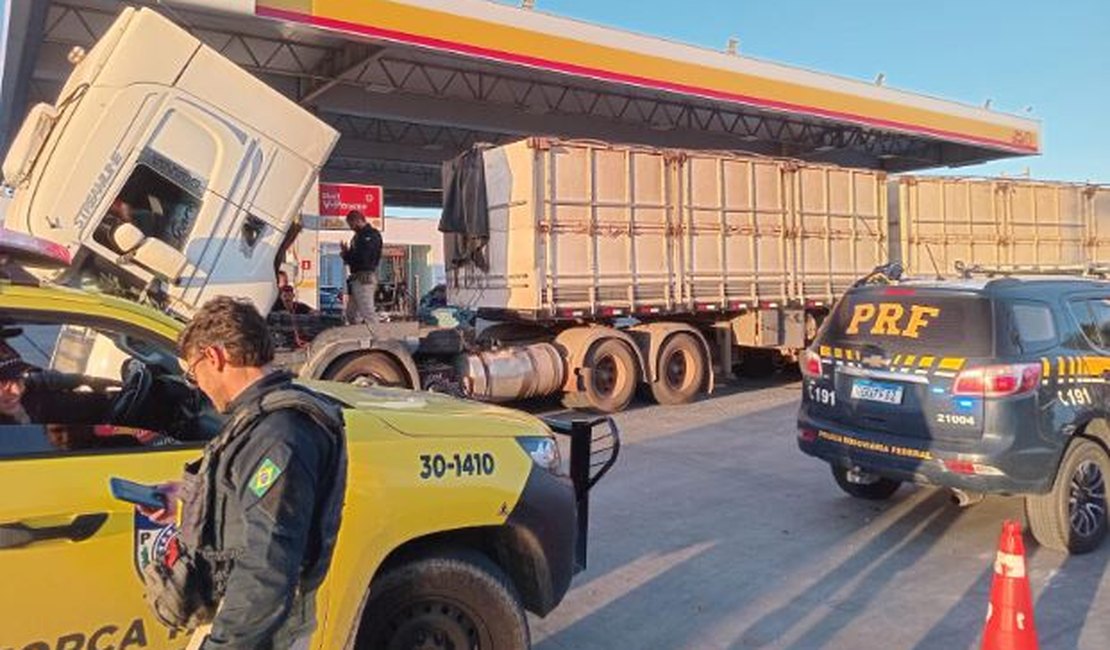 Motorista de carreta é abordado em Arapiraca por suspeita de transporte de carga sem nota fiscal