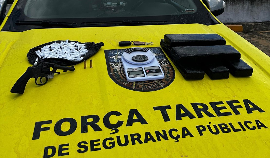 Polícia Militar apreende arma de fogo e cerca de 4,5Kg de maconha em São Sebastião