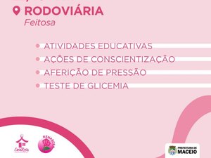 Terminal Rodoviário recebe ações do Maceió Rosa nesta quinta-feira (22)